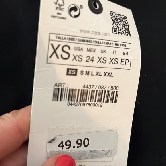 Zara rhinestone mini skirt size XS - Picture 8 of 9